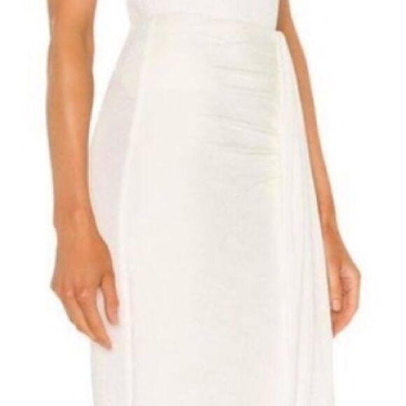 NWT Nude White Ruched MIDI Skirt Size 44/ US 8 - Picture 3 of 14